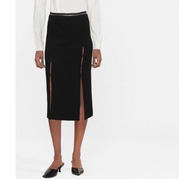 Helmut Lang Dresses & Skirts - Helmut Lang Front-slits Straight Midi Skirt